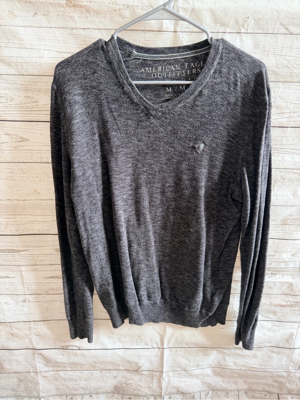 American Eagle Outfitters Charcoal Gray V-Neck Sweater